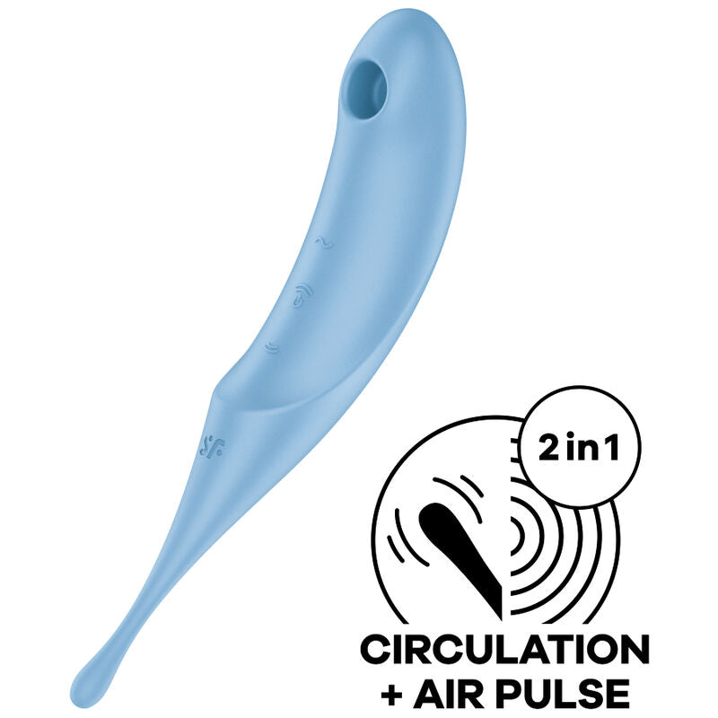 SATISFYER - TWIRLING PRO AIR PULSE STIMULATOR & VIBRATOR BLUE