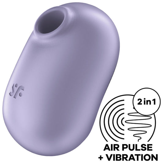 SATISFYER - PRO TO GO 2 DOUBLE AIR PULSE STIMULATOR & VIBRATOR VIOLET