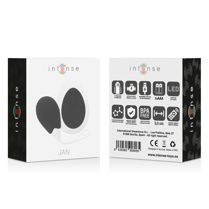 Intense - Jan Vibrating Egg Remote Control Black