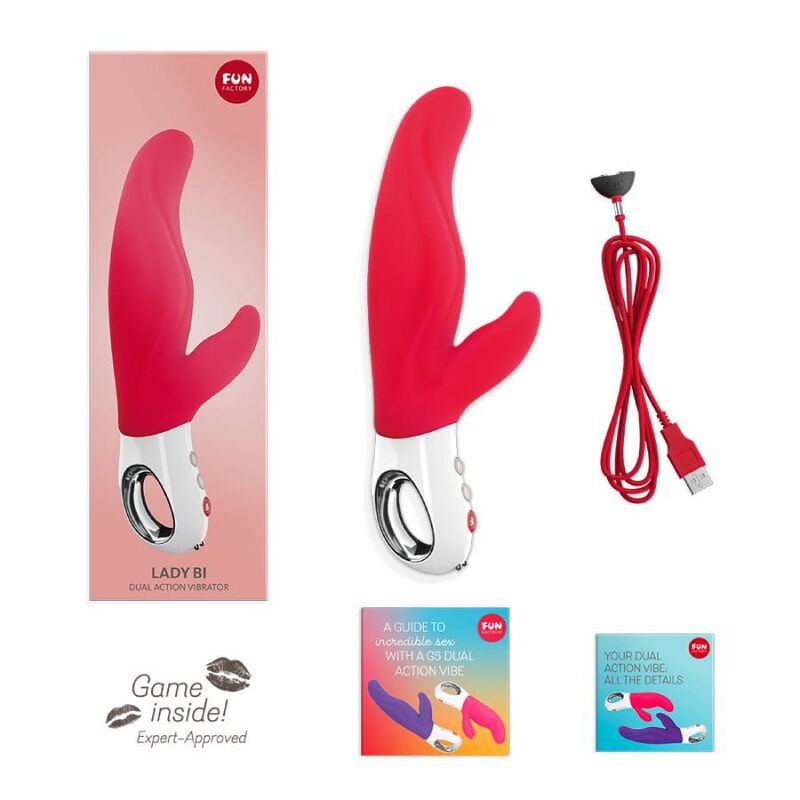 FUN FACTORY - VIBRADOR LADY BI DUAL VERMELHO ÍNDIA