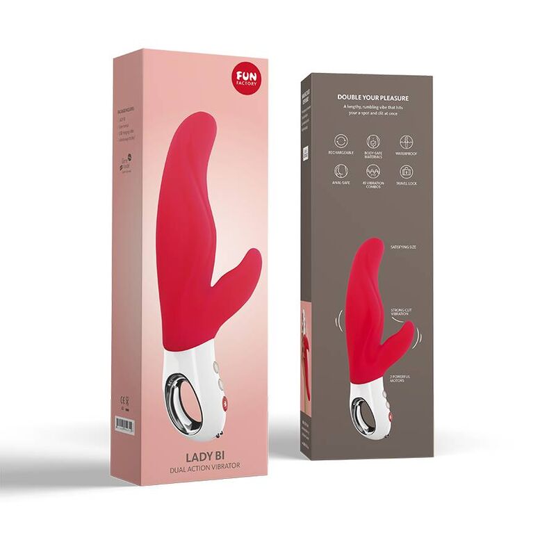 FUN FACTORY - VIBRADOR LADY BI DUAL VERMELHO ÍNDIA