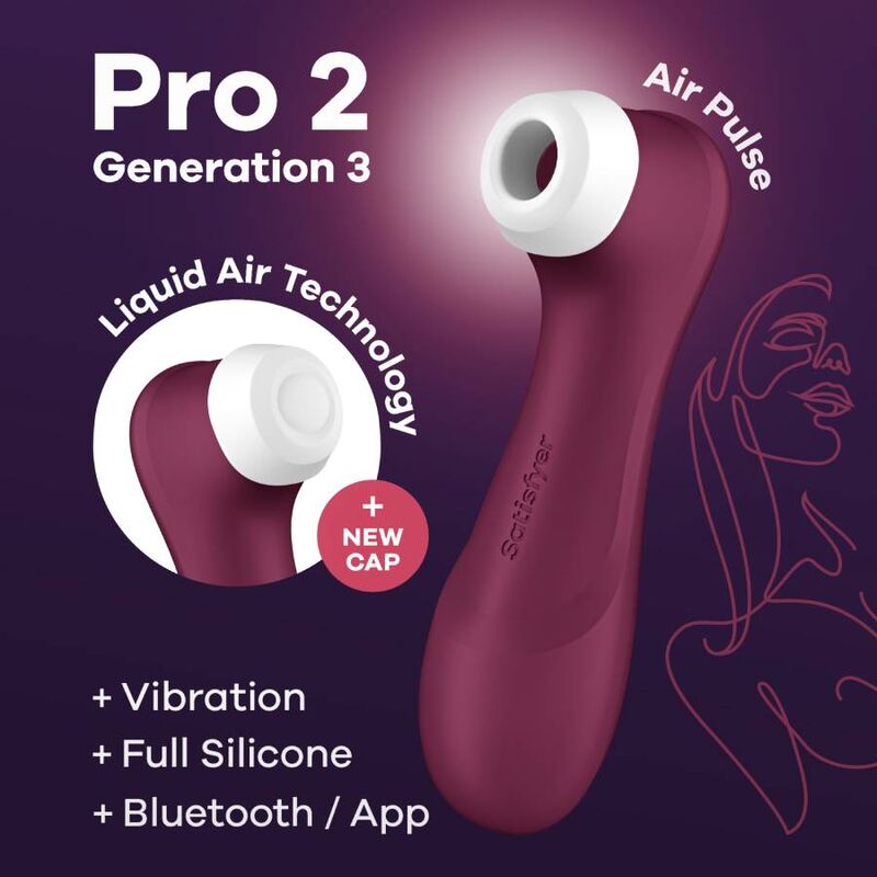 Satisfyer - Pro 2 Generaci������n 3 Wine Red Bluetooth & App