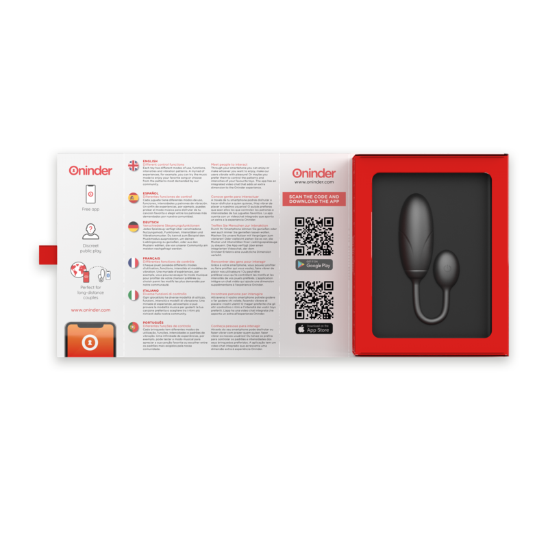Oninder - Denver Vibrating Egg Black 7 X 2.7 Cm Free App