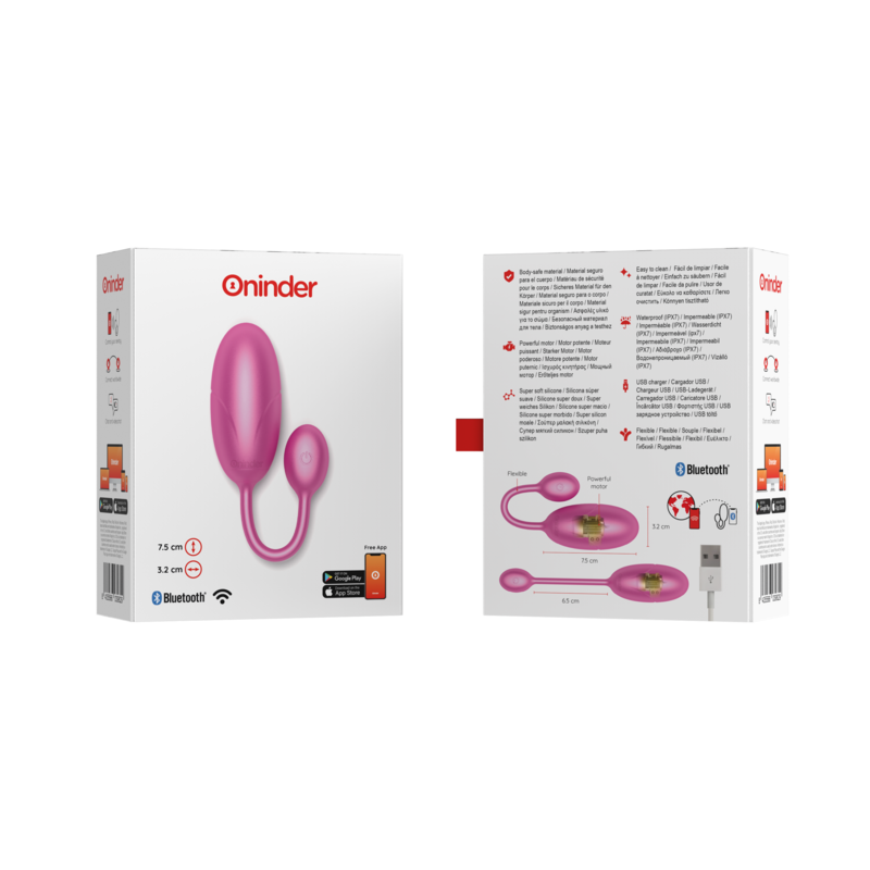 Oninder - Tokyo Vibrating Egg Pink 7.5 X 3.2 Cm Free App