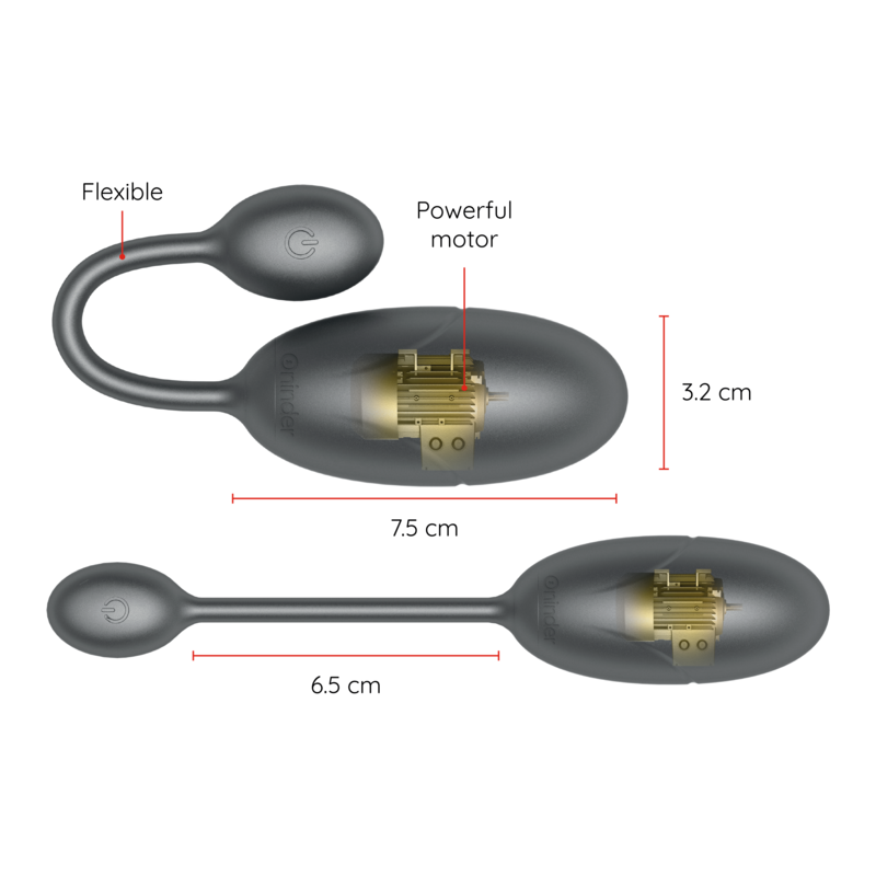 Oninder - Tokyo Vibrating Egg Black 7.5 X 3.2 Cm Free App