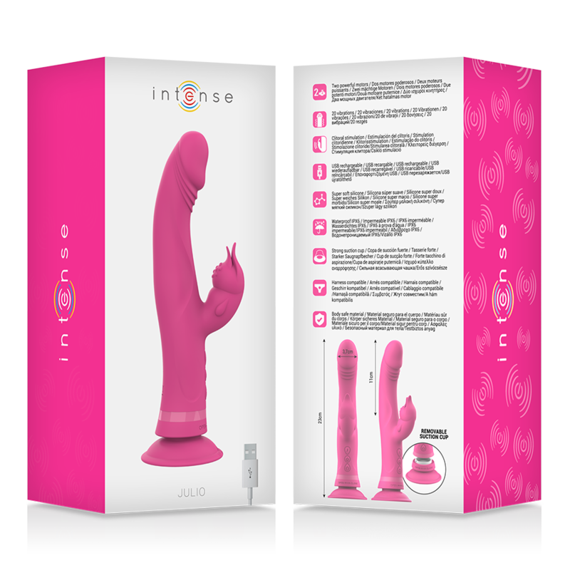 Intense - Julio Rabbit Vibrator Pink Silicone
