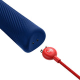 FUN FACTORY - VIM SILICONE RECARREGÁVEL VIBRANTE COM PESO RUMBLE WAND AZUL MEIA-NOITE