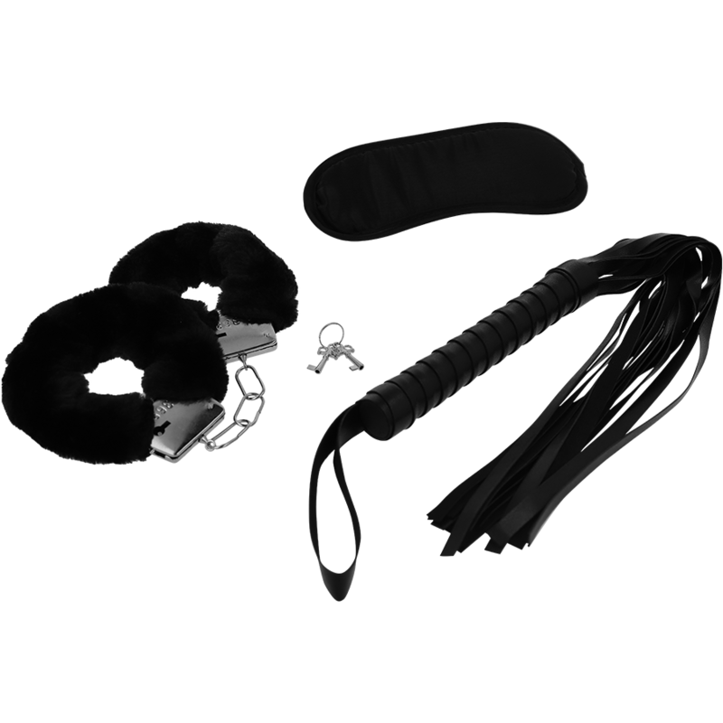 Intense - Fetish Erotic Playset 1 With Handcuffs, Blind Mask And Flogger