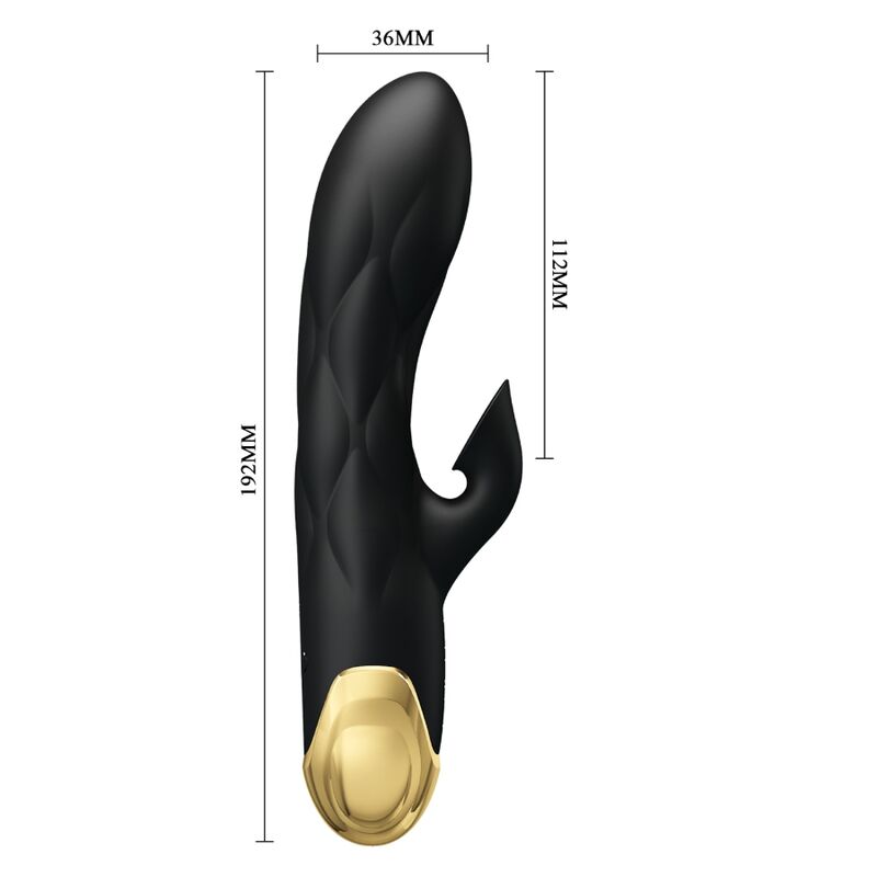PRETTY LOVE - VIBRADOR DE LUXO RECARREGÁVEL PRETO BANHADO A OURO