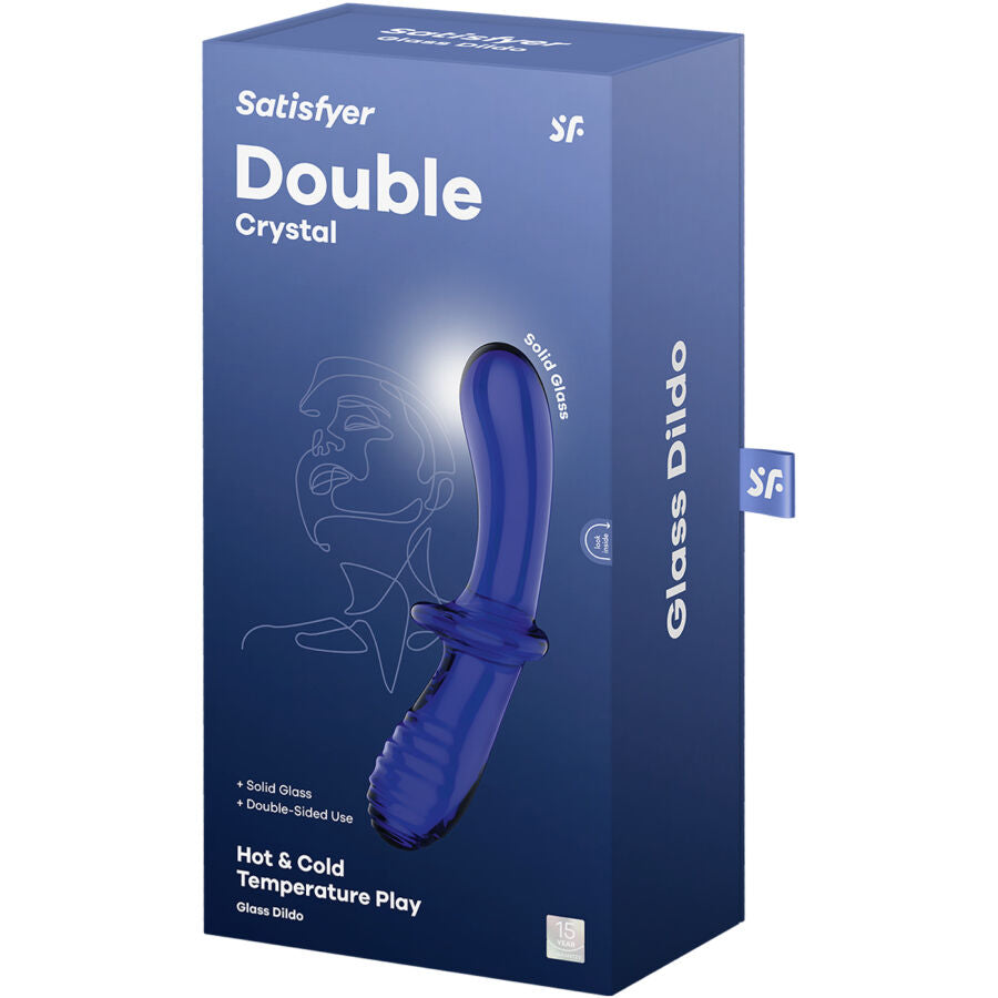 Satisfyer - Dildo Duplo de Cristal Azul