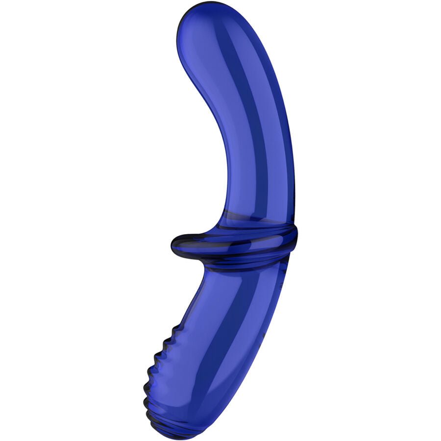 Satisfyer - Dildo Duplo de Cristal Azul