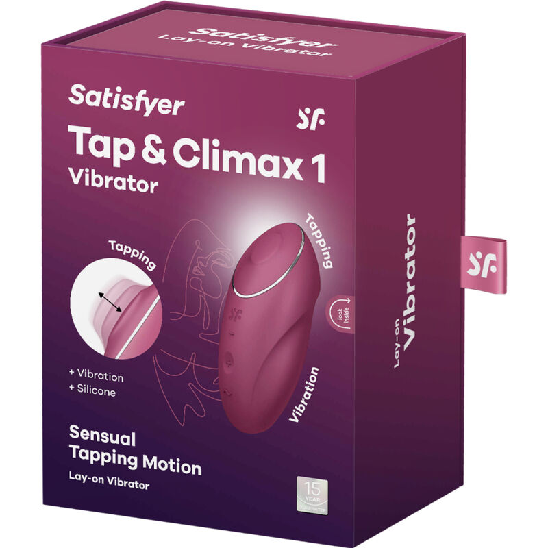 Satisfyer - Tap &amp; Climax 1 Vibrador Lay-On Vermelho