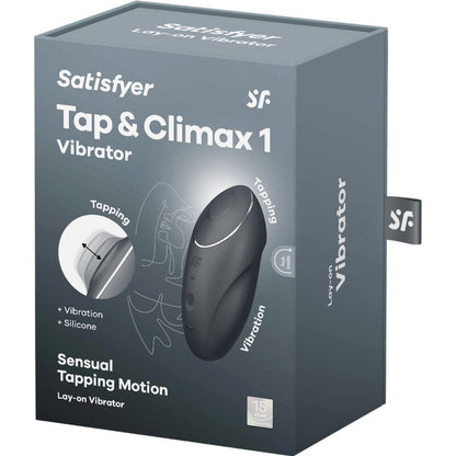 Satisfyer - Tap &amp; Climax 1 Vibrador de contacto negro