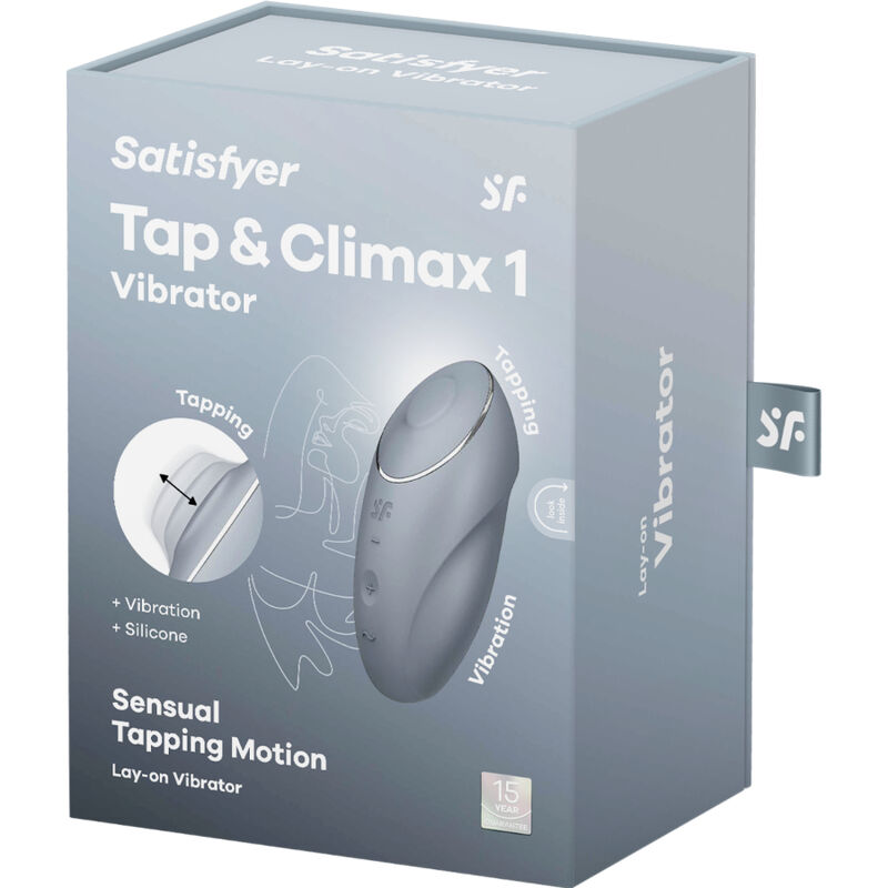 Satisfyer - Tap &amp; Climax 1 Vibrador Lay-On Cinza