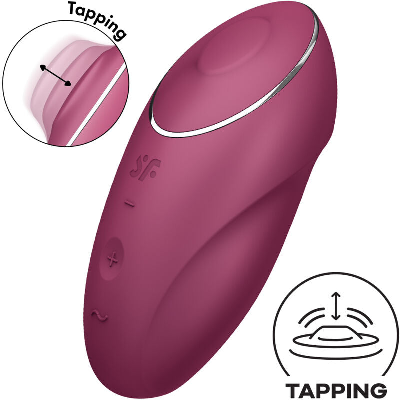 Satisfyer - Tap &amp; Climax 1 Vibrador Lay-On Vermelho