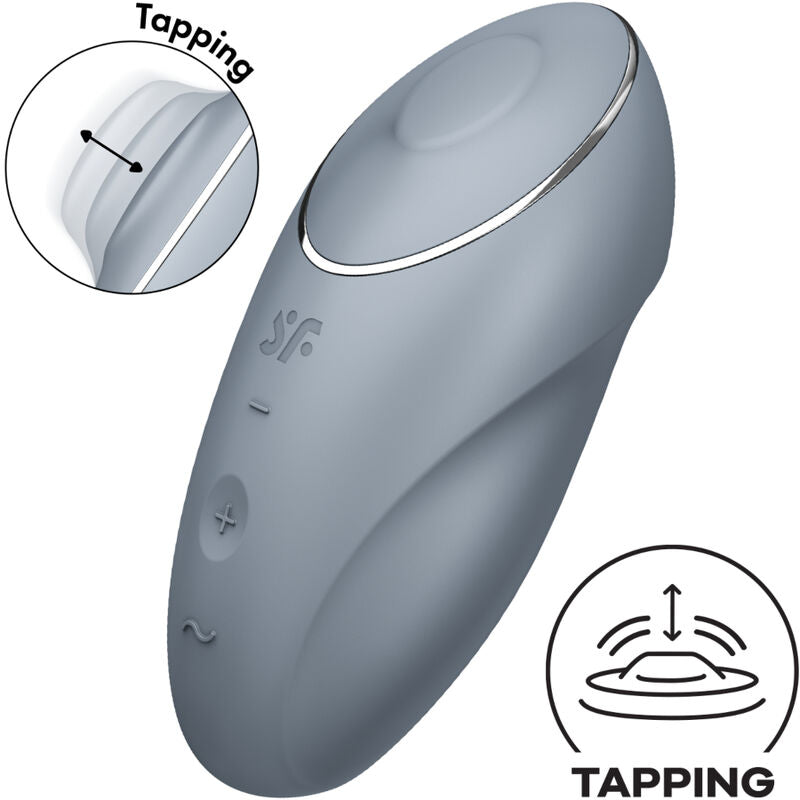Satisfyer - Tap &amp; Climax 1 Vibrador Lay-On Cinza