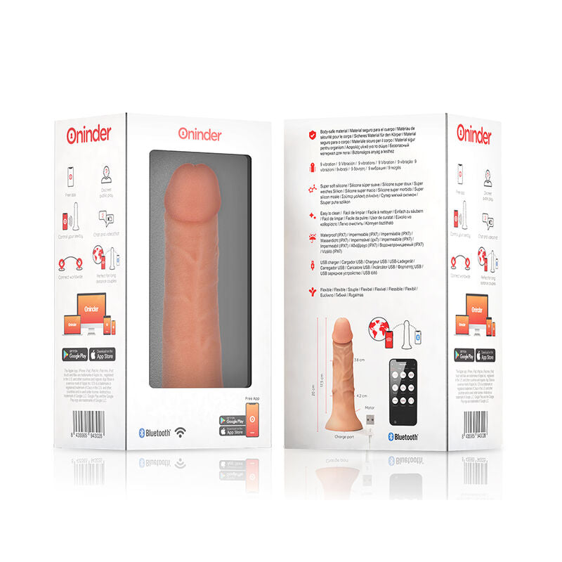 Oninder - Medium Bogot������ Vibrator Dildo 9 Speeds Natural 20 Cm -O- 4.2 Cm - Free App