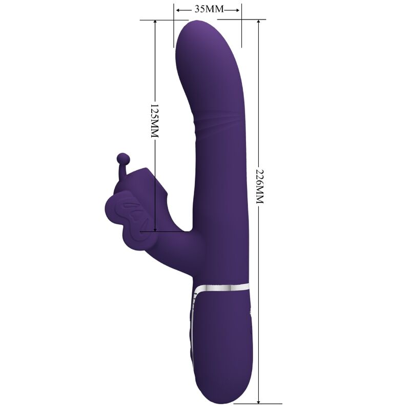 PRETTY LOVE - VIBRADOR COELHO MULTIFUNCIONAL 4 EM 1 BORBOLETA ROXO