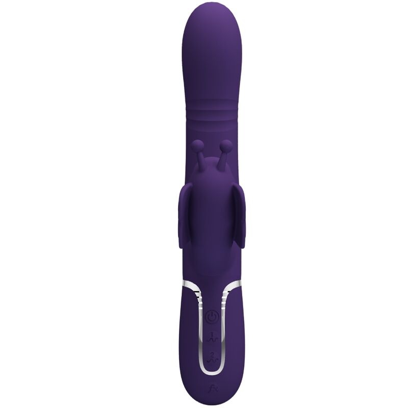 PRETTY LOVE - VIBRADOR COELHO MULTIFUNCIONAL 4 EM 1 BORBOLETA ROXO