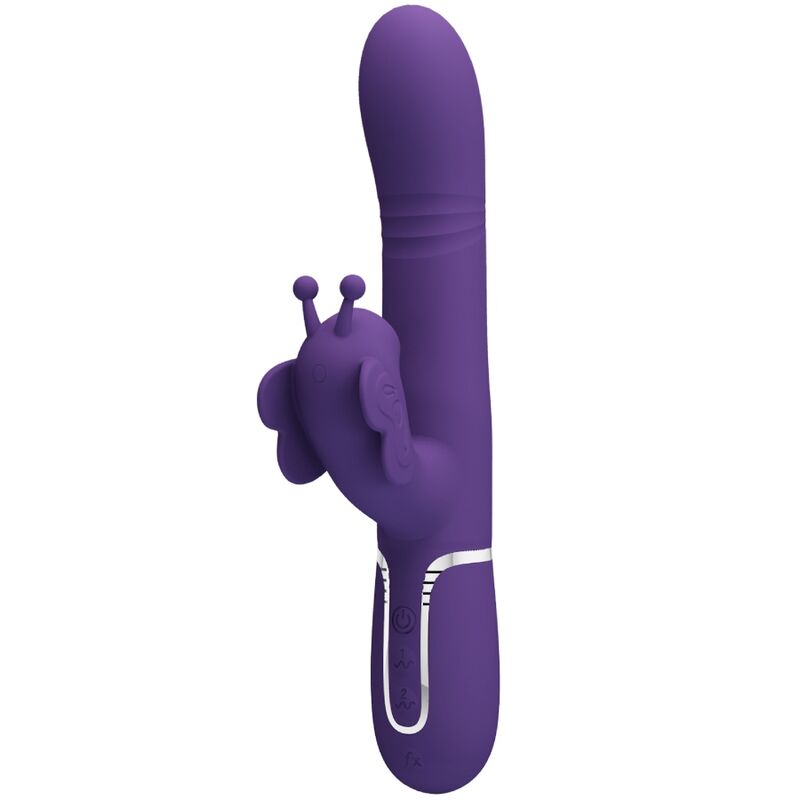 PRETTY LOVE - VIBRADOR COELHO MULTIFUNCIONAL 4 EM 1 BORBOLETA ROXO
