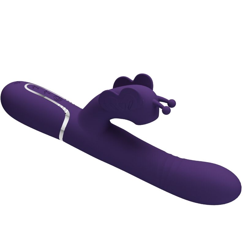 PRETTY LOVE - VIBRADOR COELHO MULTIFUNCIONAL 4 EM 1 BORBOLETA ROXO