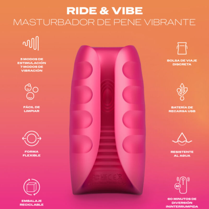 DUREX - MASTURBADOR VIBRADOR TOY RIDE &amp; VIBE