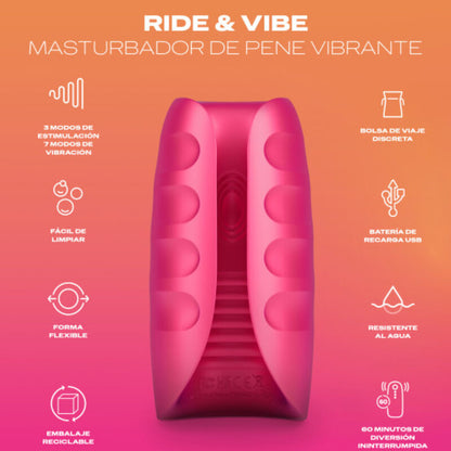 DUREX - MASTURBADOR VIBRADOR TOY RIDE &amp; VIBE