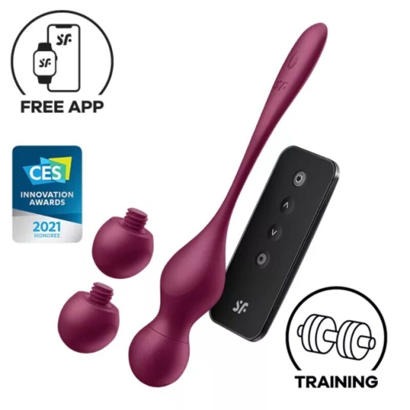 Satisfyer - Aplicación gratuita de bolas vibratorias Love Birds Vary Wine Red