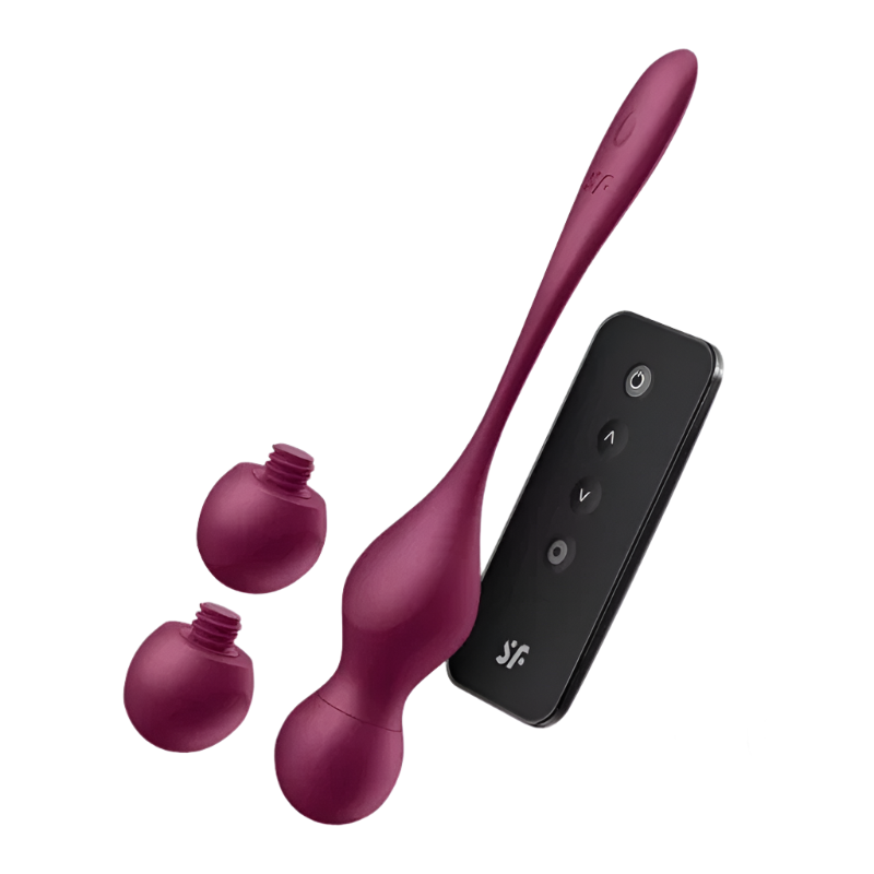 Satisfyer - Aplicación gratuita de bolas vibratorias Love Birds Vary Wine Red