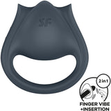 Satisfyer - Perfect Pair 2 Multivibrator 2 In 1 Penis Ring And Finger Stimulator Grey