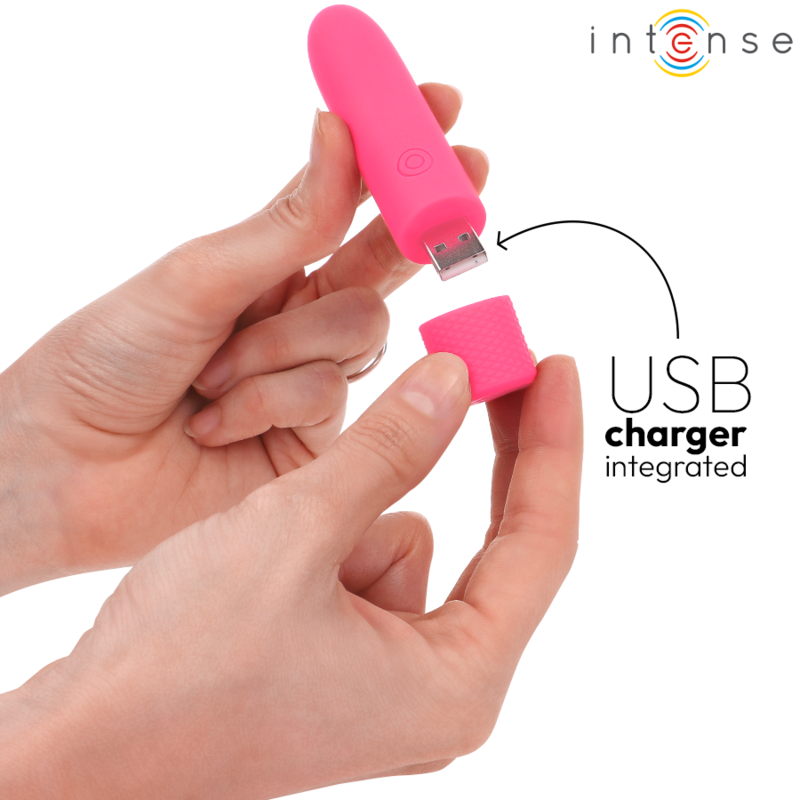 Intense - Symone Usb Rechargeable Vibrating Bullet 8 Vibrations Pink 10 X 2.2 Cm