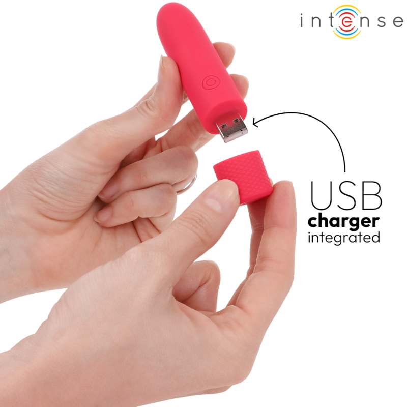 Intense - Symone Usb Rechargeable Vibrating Bullet 8 Vibrations Red 10 X 2.2 Cm