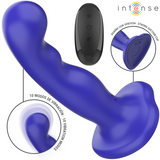 Intense - Shorty Vibrator With Suction Cup Blue Remote Control