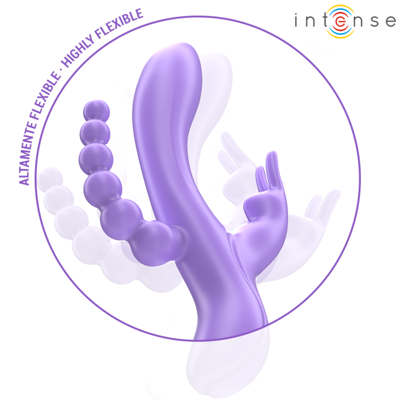 Intense - Miko Triple Vibrator Rabbit & Stimulator & Anal 7 Vibrations Purple