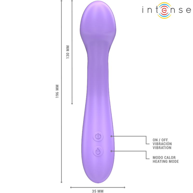 Intense - Becky Vibrator 19 Cm Heatable 7 Vibrations Purple