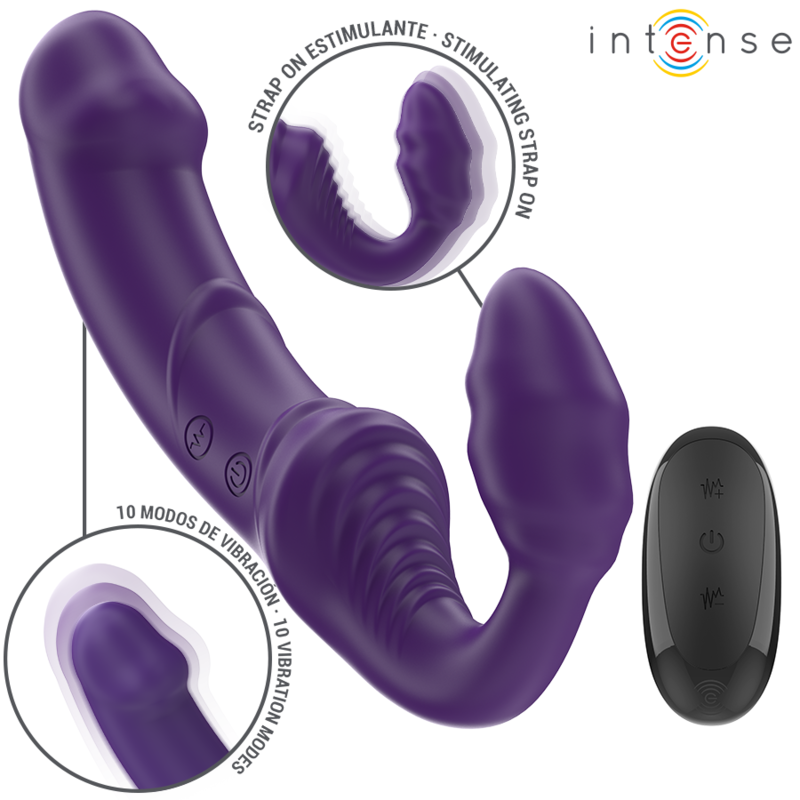 Intense - Jill Double Vibrator 20 Cm Purple Remote Control