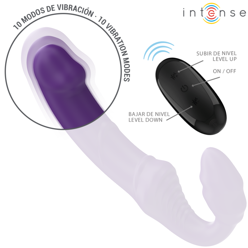 Intense - Jill Double Vibrator 20 Cm Purple Remote Control
