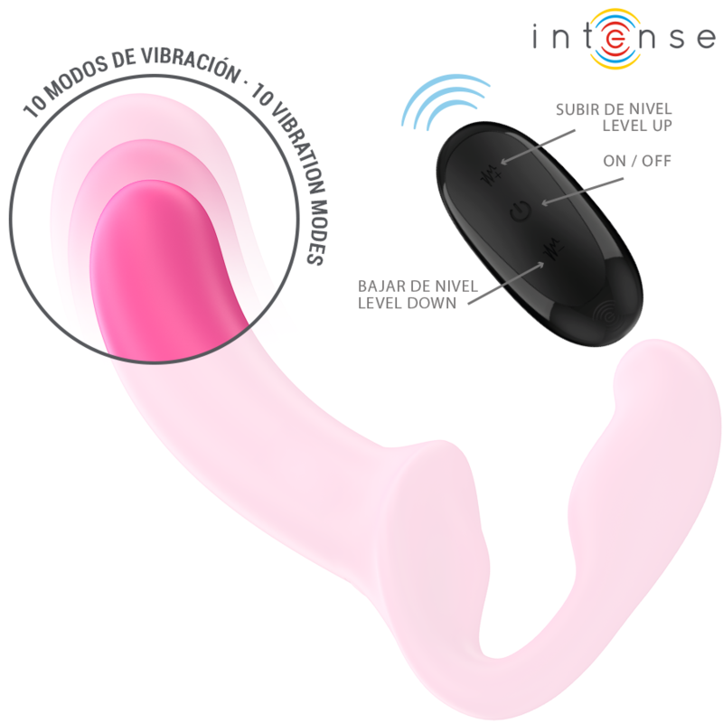 Intense - Amy Double Vibrator 20 Cm Pink Remote Control