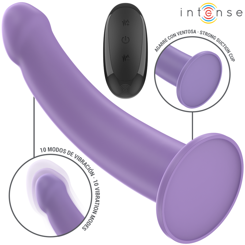 Intense - Eddie Vibrator 17.5 Cm 10 Vibrations Purple Remote Control