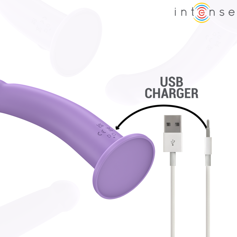 Intense - Eddie Vibrator 17.5 Cm 10 Vibrations Purple Remote Control