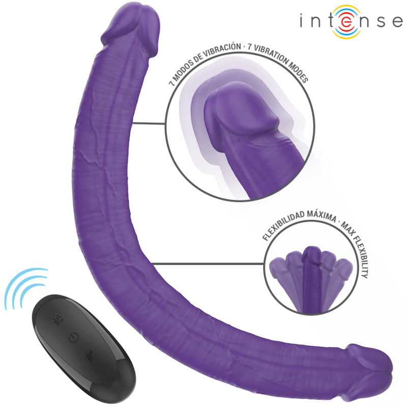 Intense - Gunter Dildo Double Vibrator 40 Cm Purple Remote Control