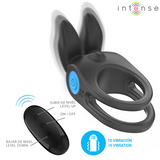 Intense - Sam Vibrator Double Penis Ring 10 Vibrations Black