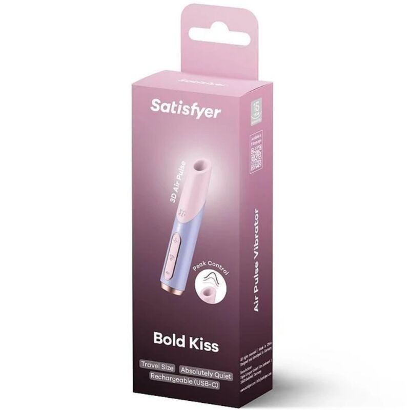 Satisfyer - Estimulador de clitóris Bold Kiss Wave Rosa / Violeta