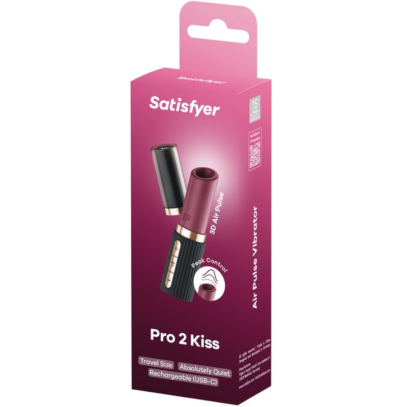 Satisfyer - Pro 2 Kiss Wave Clitoris Stimulator Garnet / Black