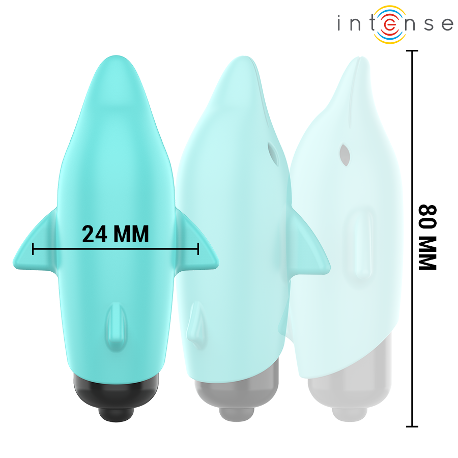Intense - Echo Vibrating Bullet Dolphin Blue 8 X 4.7 Cm