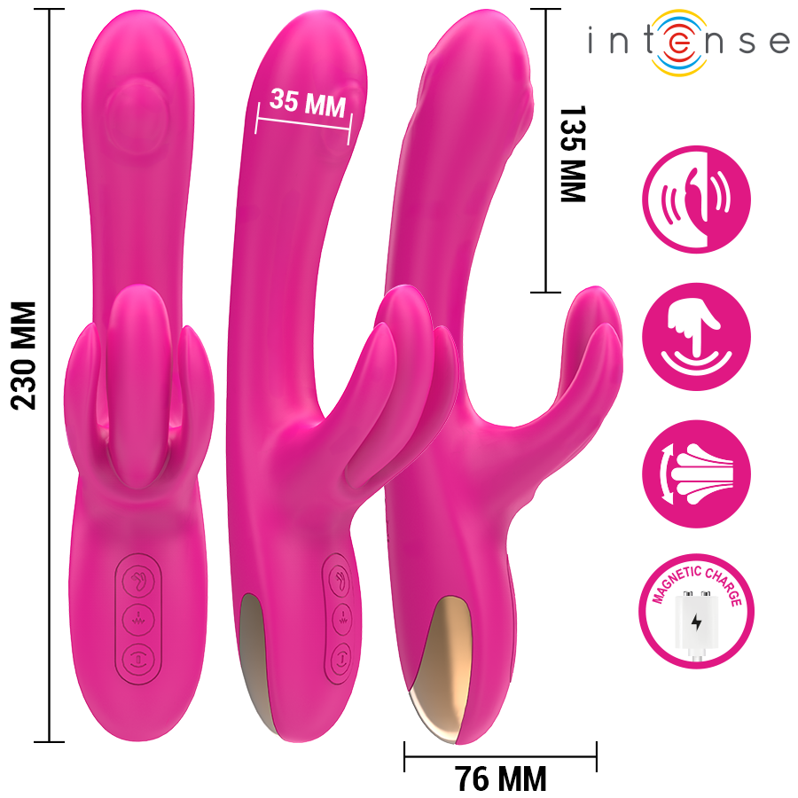 Intense - Britney Multifunction Rabbit Vibrator 23 Cm Pink