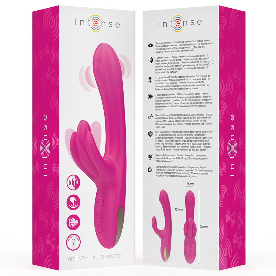 Intense - Britney Multifunction Rabbit Vibrator 23 Cm Pink