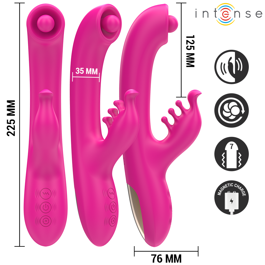 Intense - Christina Multifunction Rabbit Vibrator 22.5 Cm Pink