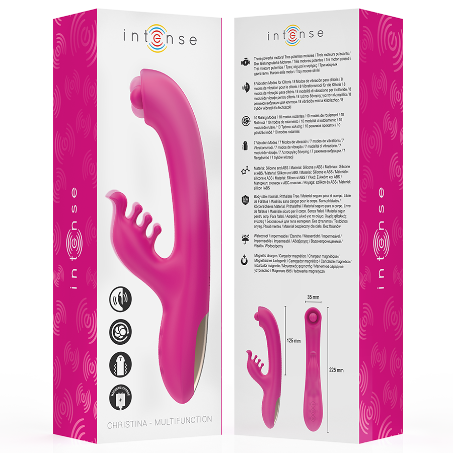 Intense - Christina Multifunction Rabbit Vibrator 22.5 Cm Pink