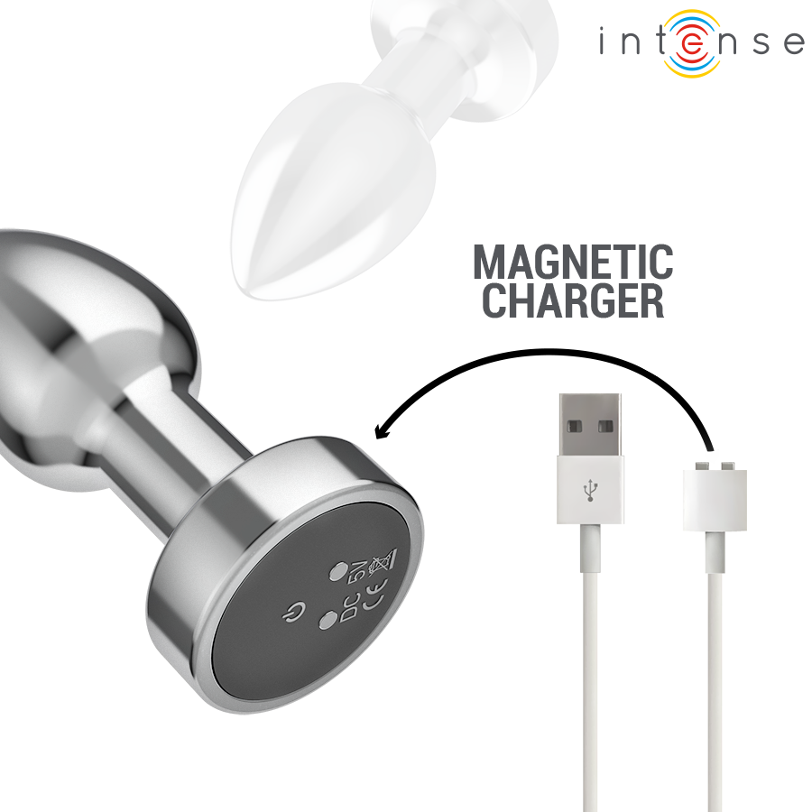 Intense - Anal Plug 10 Vibrations Metal With Remote Control S